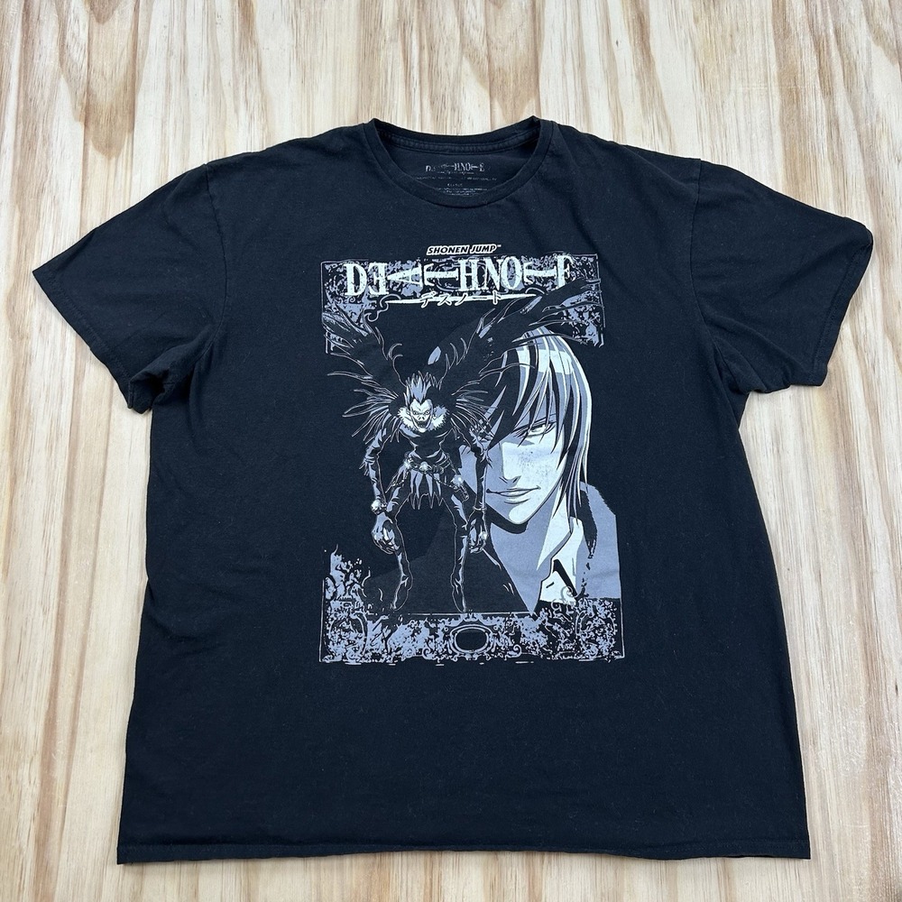 Y2K Death Note Anime Manga T Shirt Black XL Short Sleeve Graphic Tee